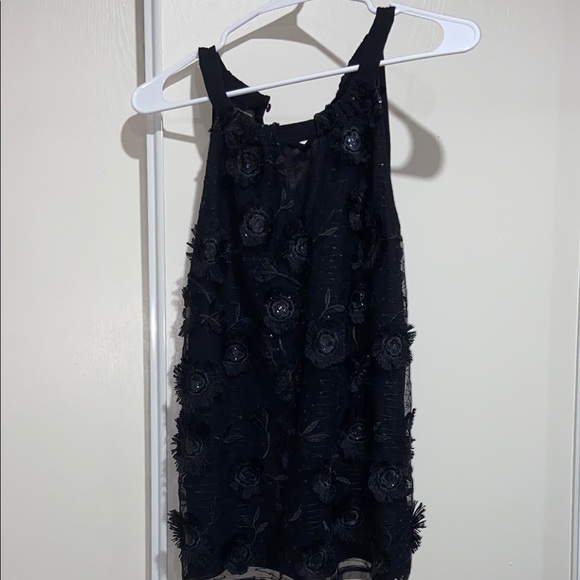 INC International Concepts Black Floral Tank Top - Picture 1 of 4